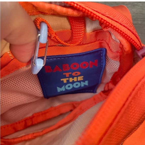New Baboon To The Moon Unisex Mandarin Red Fannypack Mini Crossbody Bag - Picture 7 of 7